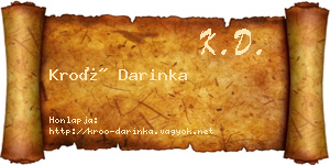 Kroó Darinka névjegykártya